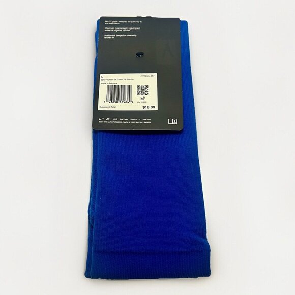Nike Dri FIT Matchfit Soccer Socks Mens Large Knee High Blue White CV1956 477 - Picture 3 of 3